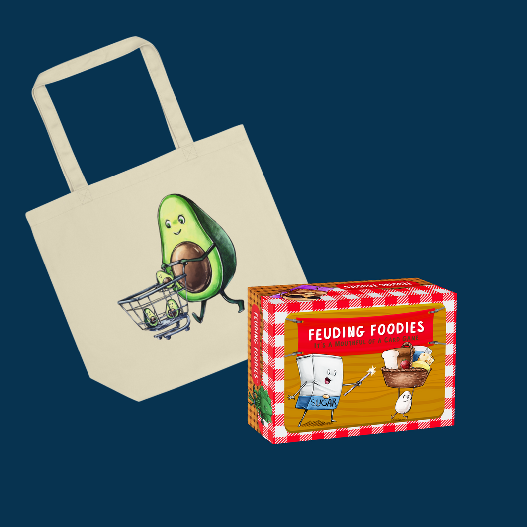 Feuding Foodies Game + Avocado Tote Bag